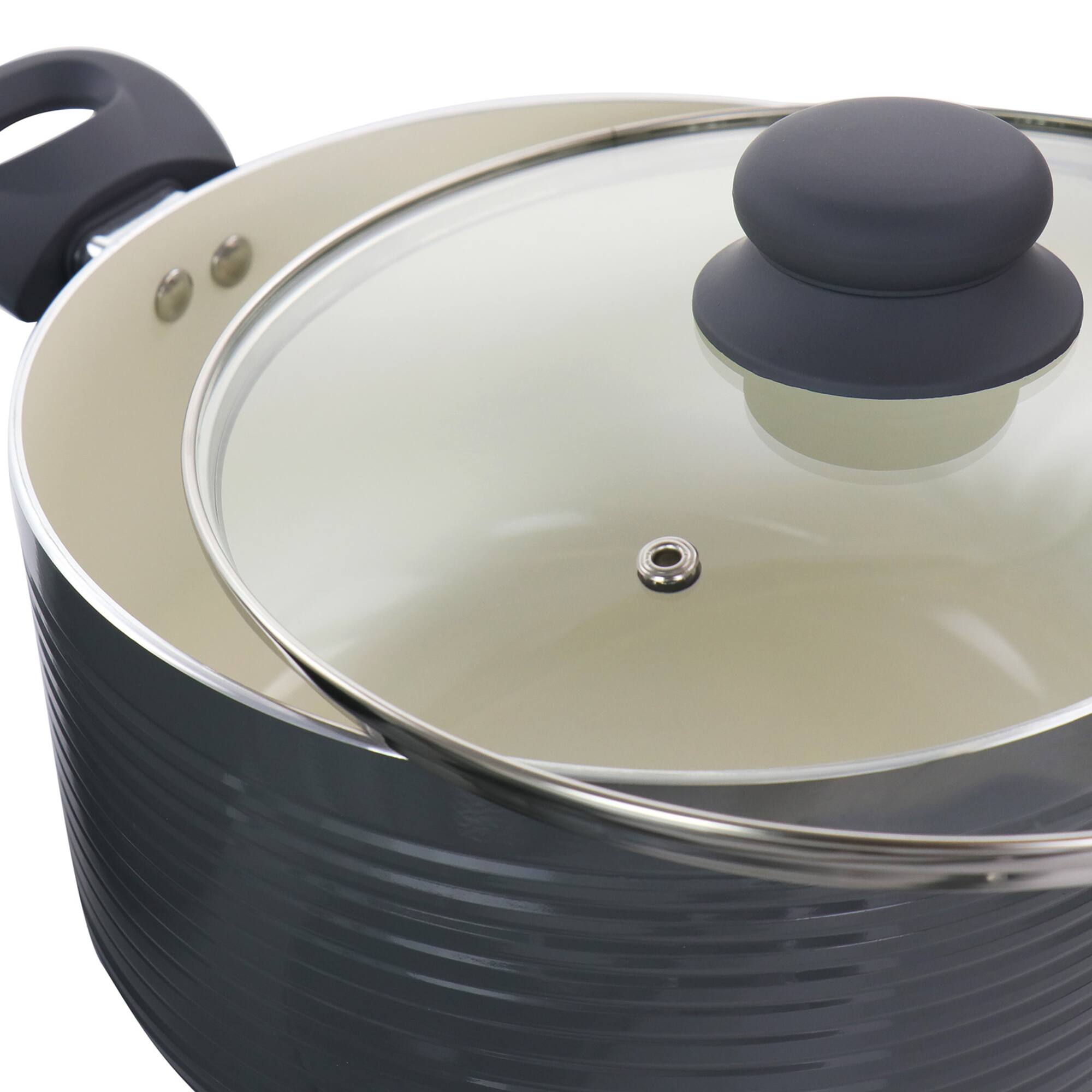 Oster Ridge Valley 8-Piece Gray Aluminum Nonstick Cookware Set